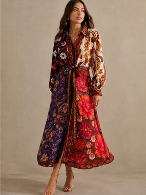 burgundy bossa banana jacquard midi dress FARM Rio | Dresses | Farm Rio Burgundy Bossa Banana Jacquard Midi Dress